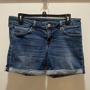 MAVI Women's size 30 Denim Shorts Cuff 5-Pocket Medium/Dark Wash Roll-Up